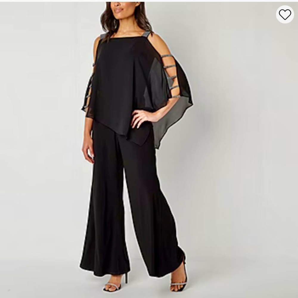 LN MSK Elegant Black/Gunmetal Women's Jumpsuit worn once. Perfect condition.